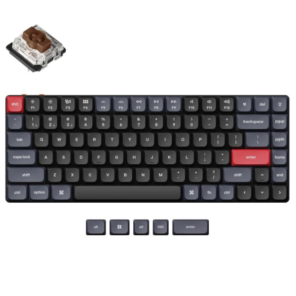 Купить Механическая клавиатура Беспроводная механическая ультратонкая клавиатура QMK Keychron K3 Pro K3P-H3 , 84 клавиши, RGB-подсветка, Gateron Brown Switch